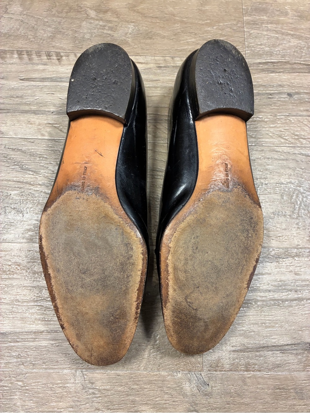 VTG Salvatore Ferragamo Boutique Patent Leather Slip On Loafers Bow Logo - Picture 9 of 13